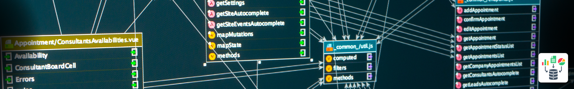 Conceptual depiction of digital data storage and relational database arrays.