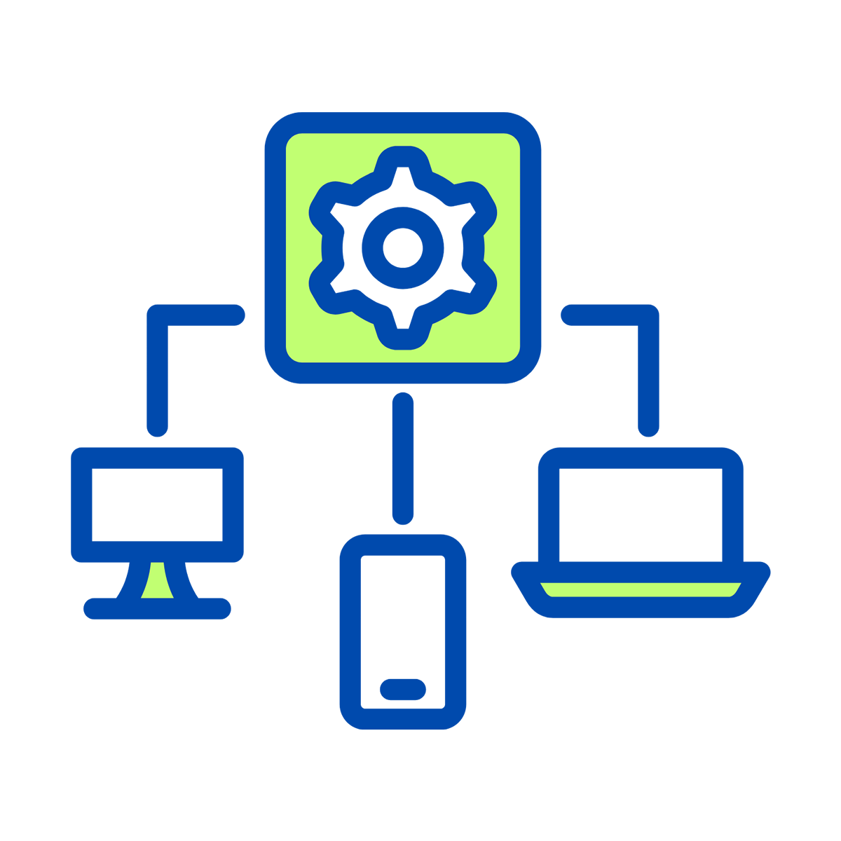 Conceptual enterprise systems management icon representing Microsoft Configuration Manager.
