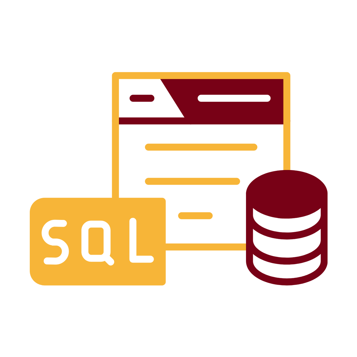 Conceptual icon for SQL Server Management Studio (SSMS) in enterprise technology content.