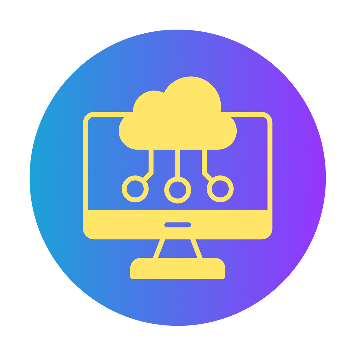 Remote desktop deployment and virtualization conceptual icon.