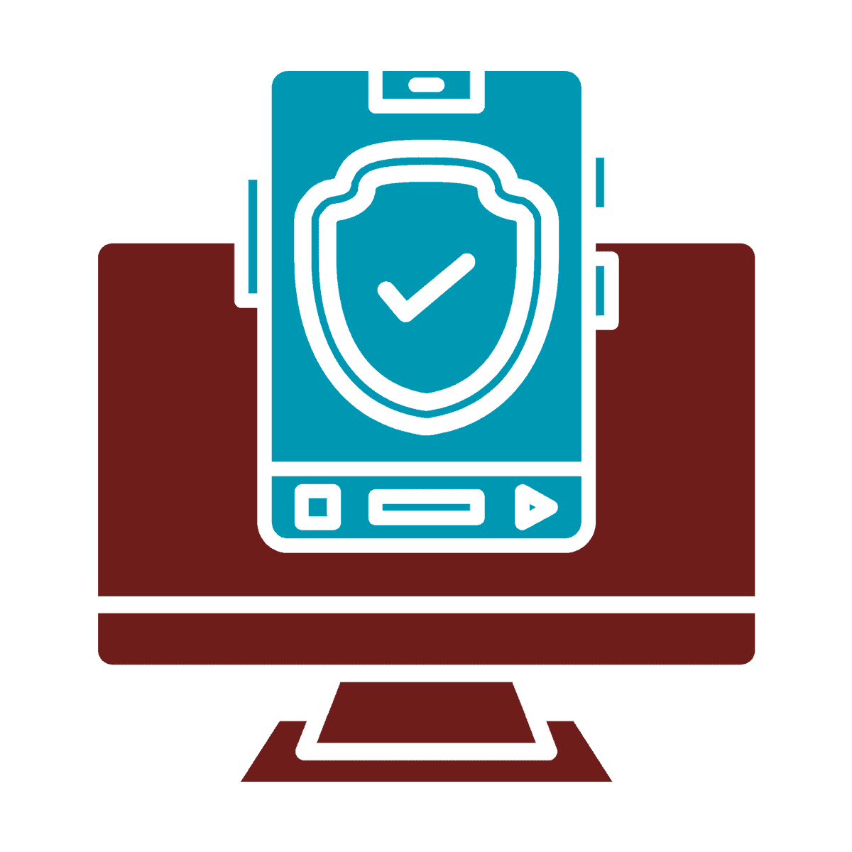 Endpoint device security and threat protection icon.