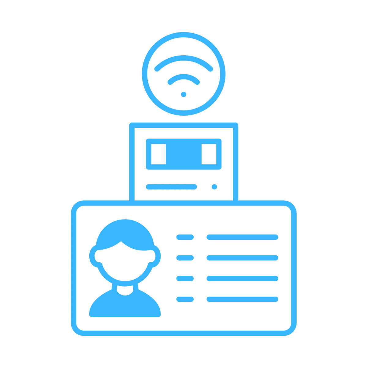 User authentication and identity directory conceptual icon.