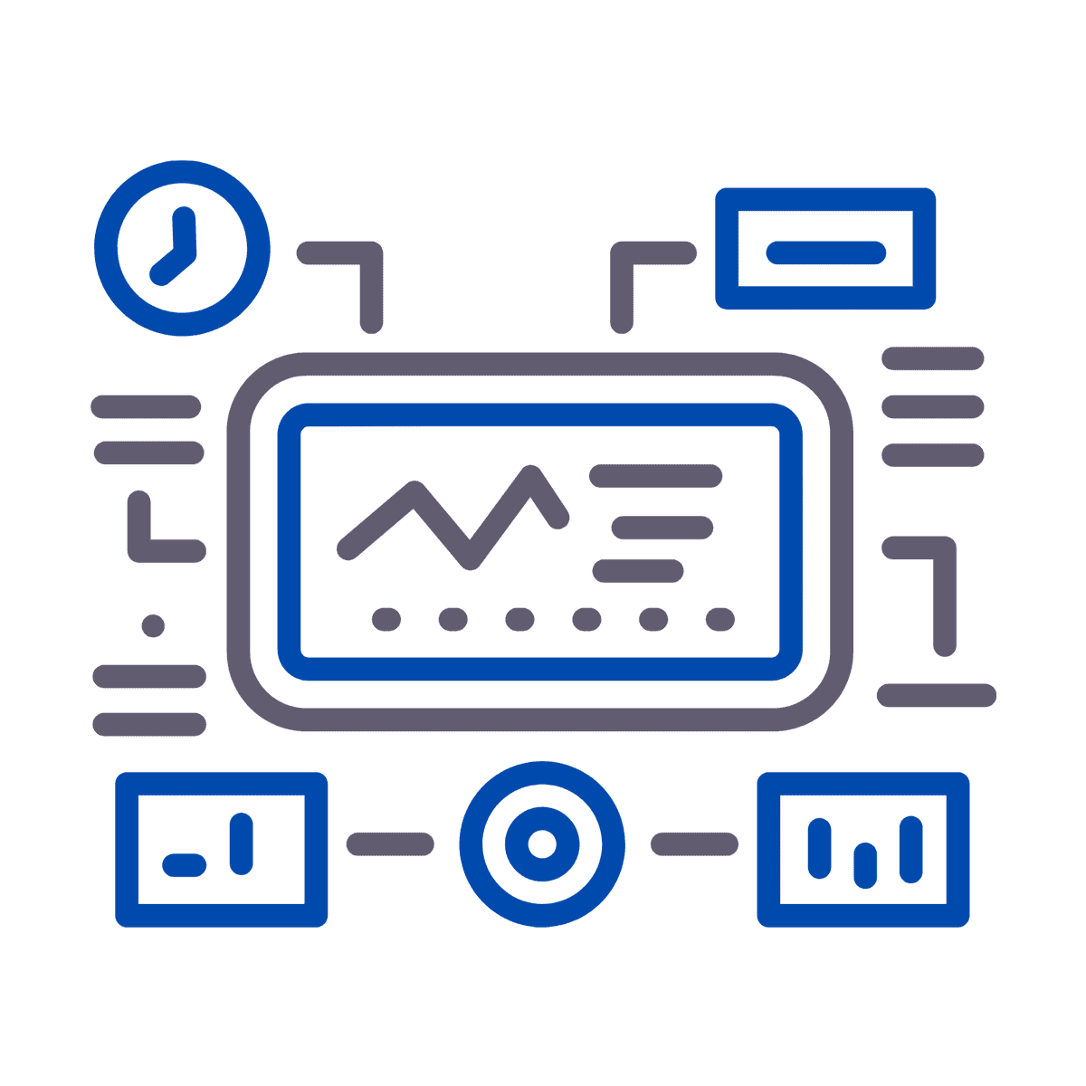 IT systems monitoring and telemetry conceptual icon.
