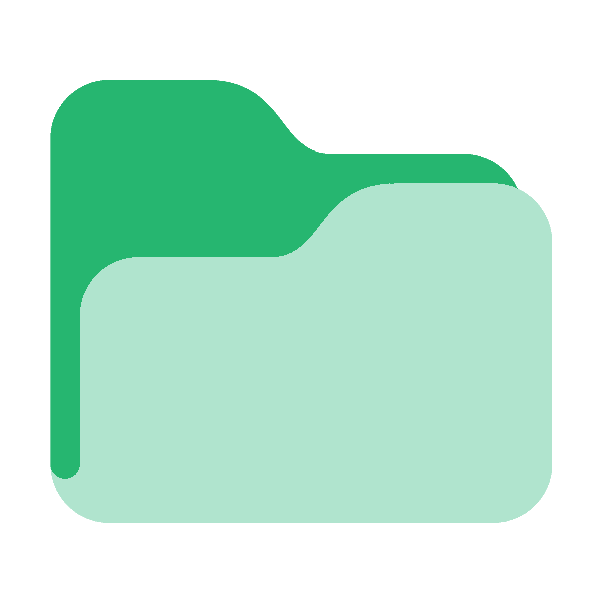 Storage volume hierarchy and file indexing conceptual icon.