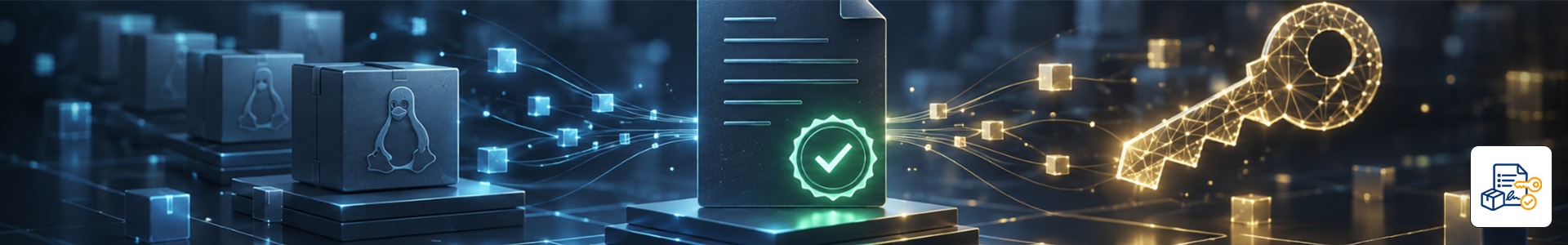 Conceptual illustration of GPG public key verification used to authenticate signed software repositories.