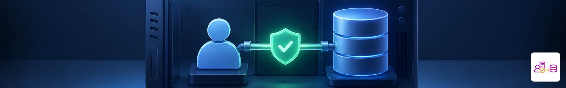 Conceptual illustration of operating system user identity verification for local PostgreSQL database access.