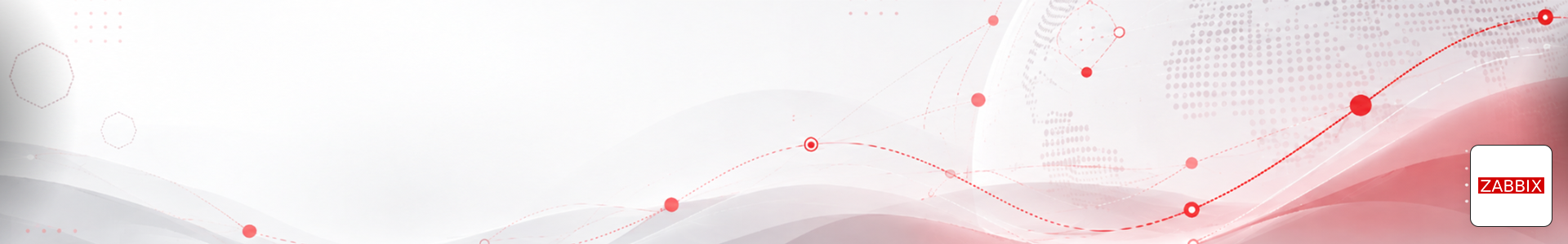 Altyapı izlemeyi çağrıştıran, Zabbix marka renkleriyle uyumlu soyut arka plan.